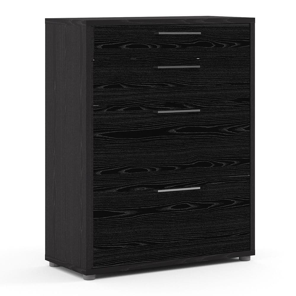 Business Pro Bookcase 2 Shelves with 2 Drawers + 2 File Drawers in Black woodgrain